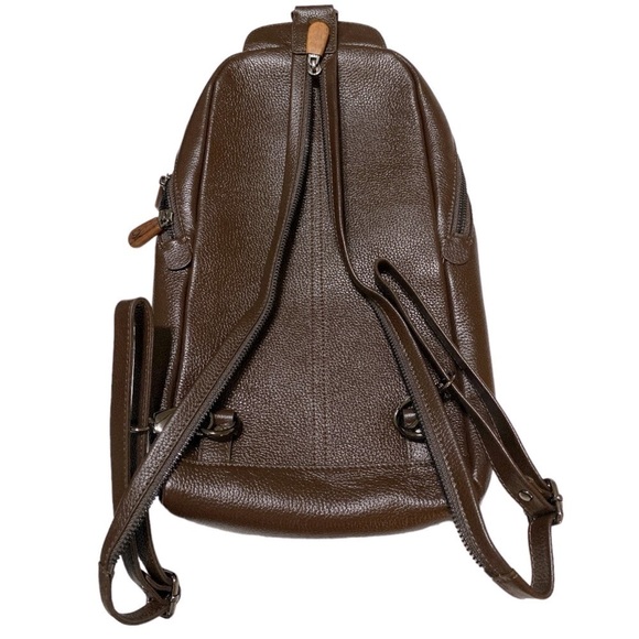 MARTIN & McAUTHUR Leather Sling Backpack Convertible Bag Large 16x …Brown main image 12